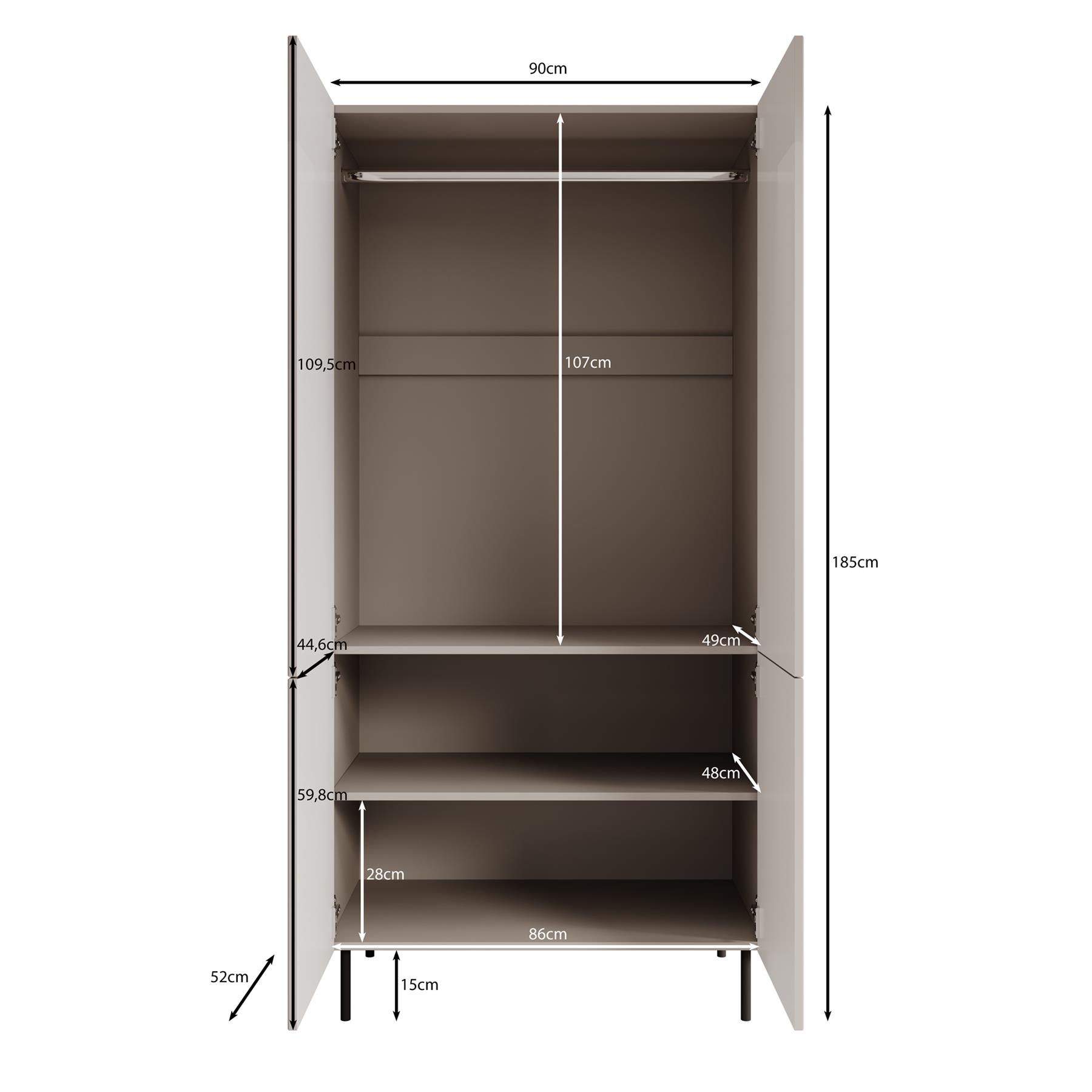 Meubella Kledingkast Alex - Beige - 90 cm