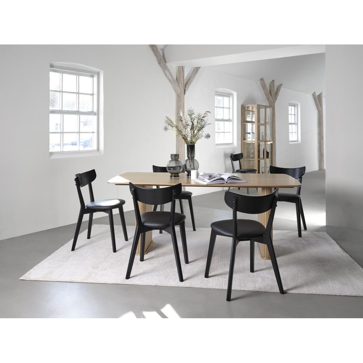 Giga Living - Eetkamerstoel Zwart Eikenhout - Pero - Set van 2