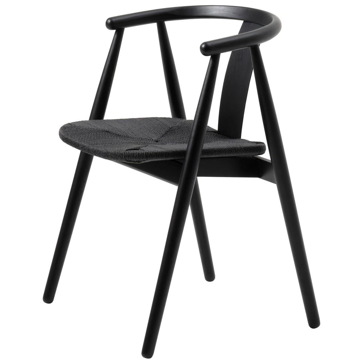 Hygge Interiors Relate Eetkamerstoel Zwart Eiken|Papieren Koord set van 2