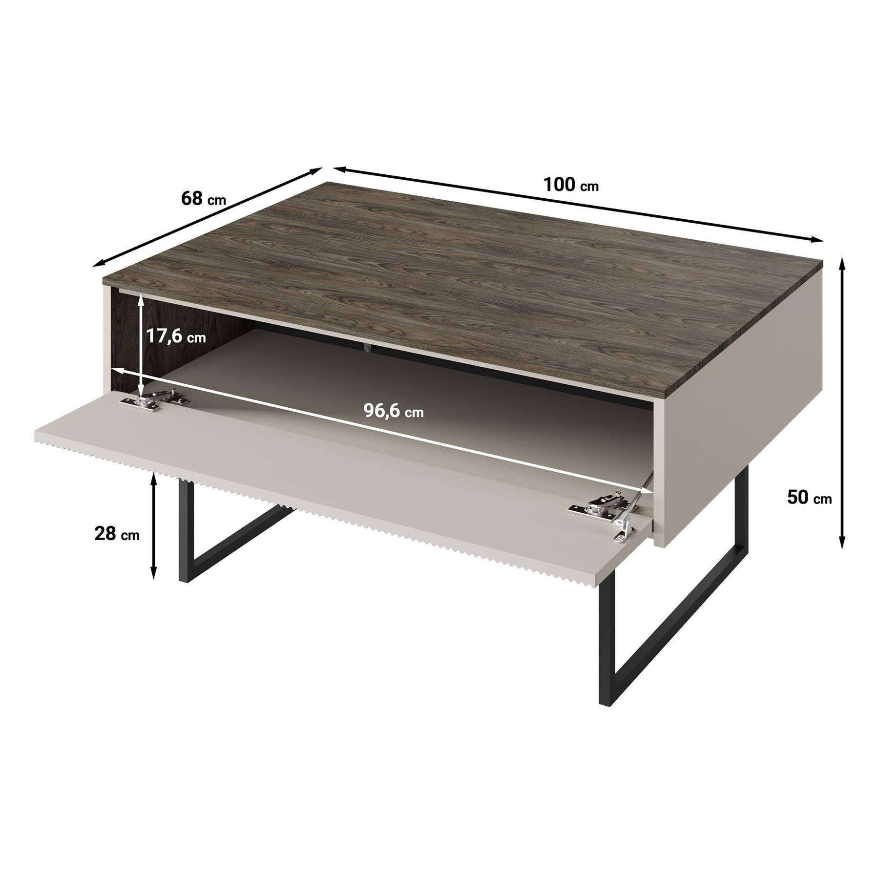 Meubella Salontafel Linq - Beige - 100 cm
