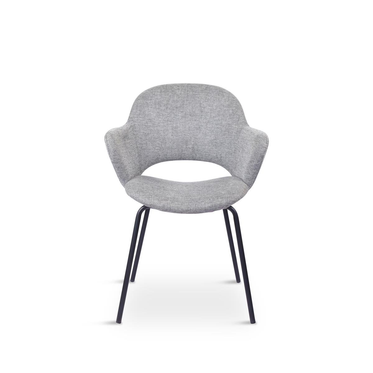 Giga Living - Eetkamerstoel Grijs Stof - Rowley - Set van 2