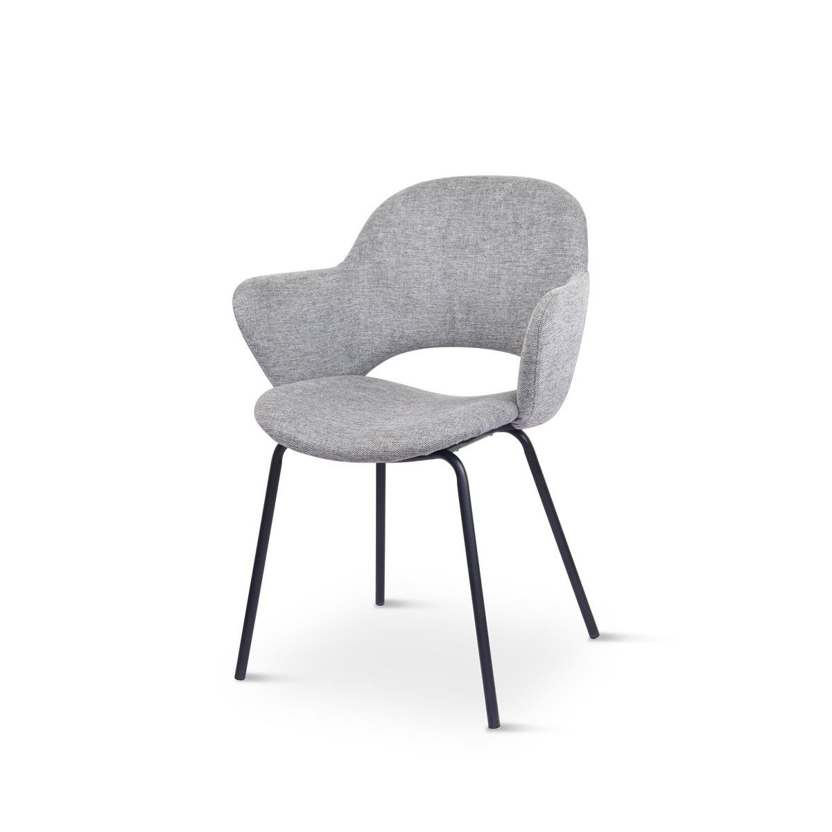 Giga Living - Eetkamerstoel Grijs Stof - Rowley - Set van 2