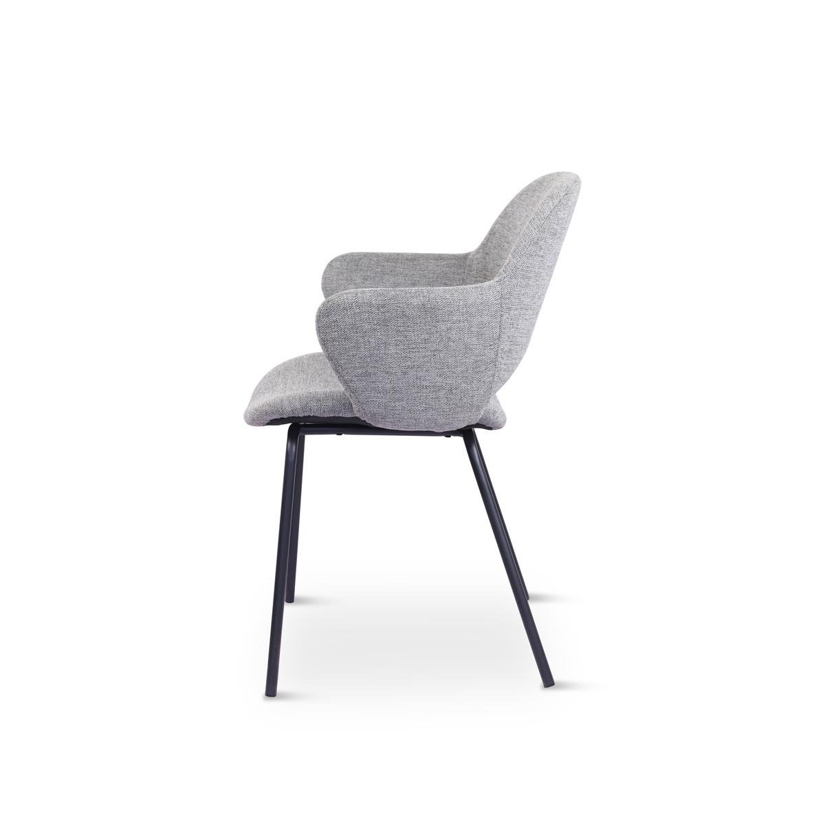 Giga Living - Eetkamerstoel Grijs Stof - Rowley - Set van 2