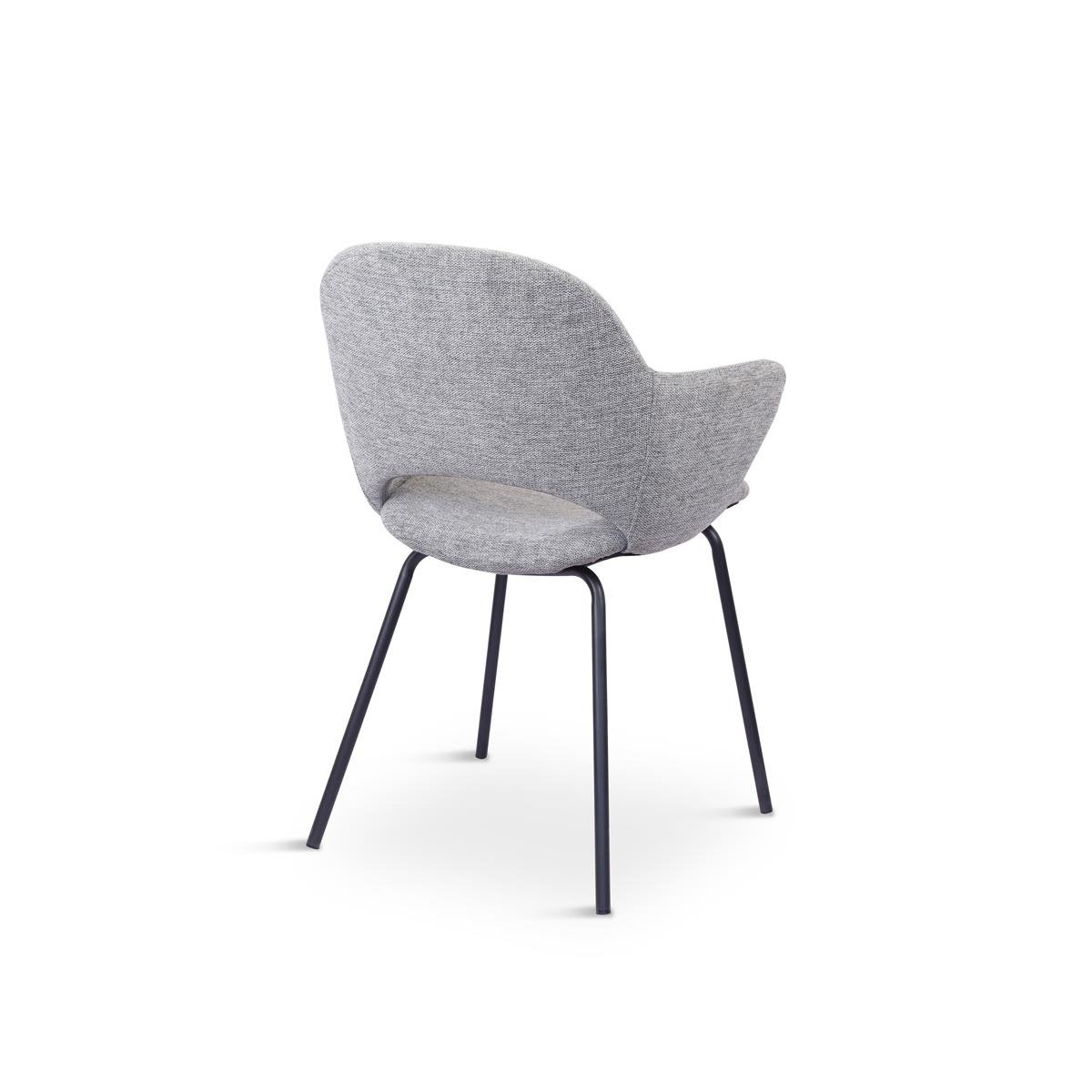 Giga Living - Eetkamerstoel Grijs Stof - Rowley - Set van 2