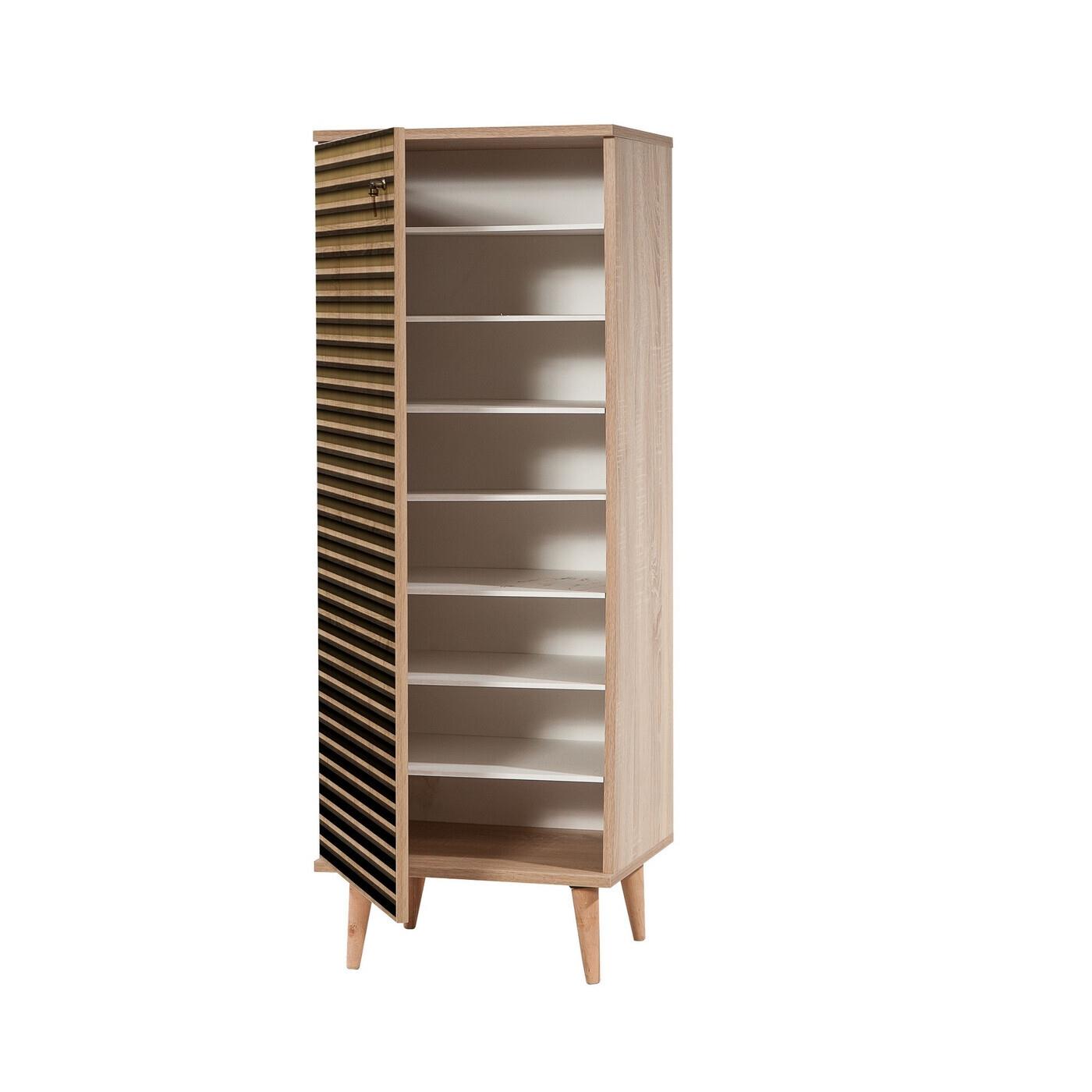 Giga Meubel - Schoenenkast Rechthoek - Bruin Eiken - 50x38x135cm