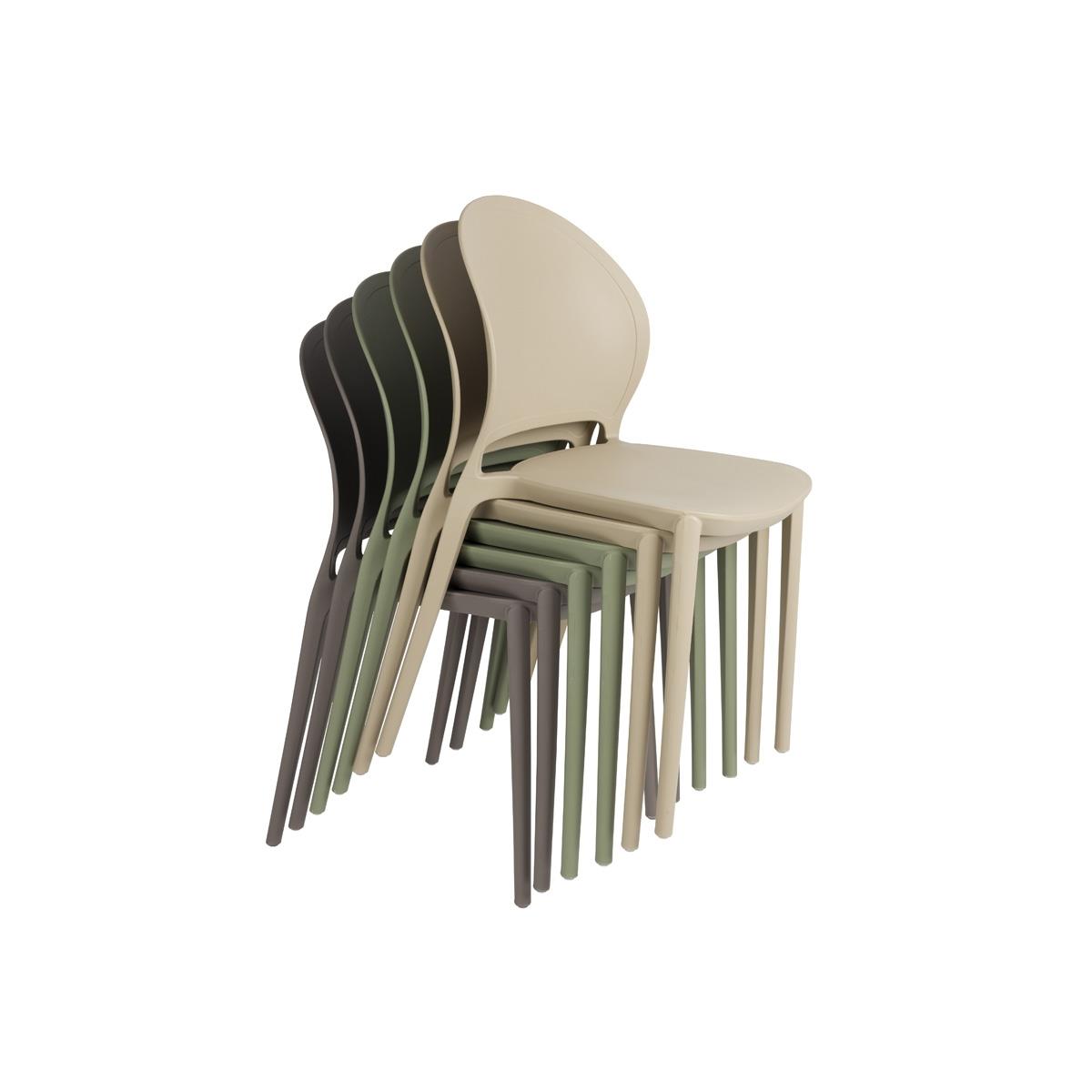 Giga Meubel - Tuinstoel Kunstof Grijs - Zitdiepte 43cm - 52x45x82cm