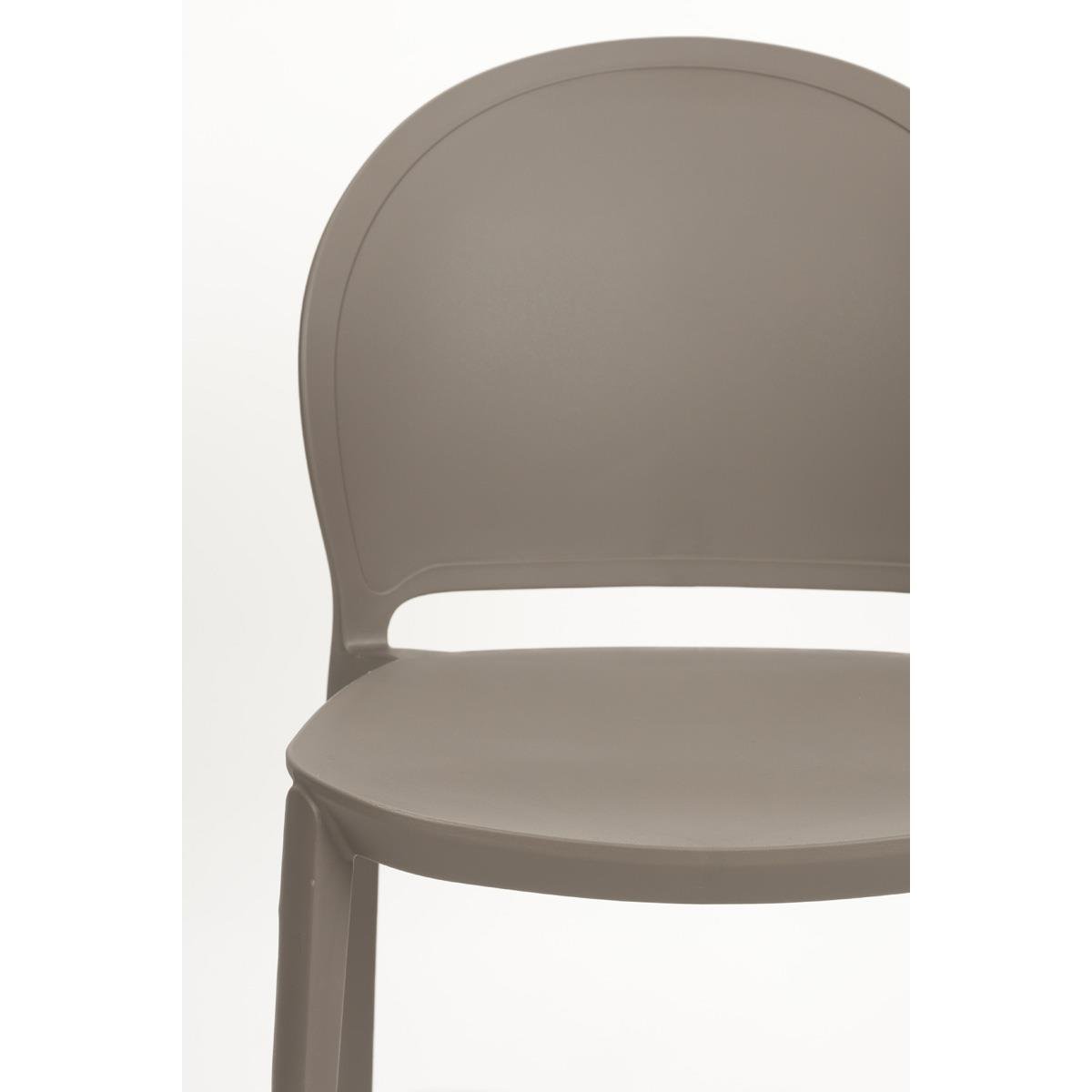 Giga Meubel - Tuinstoel Kunstof Grijs - Zitdiepte 43cm - 52x45x82cm