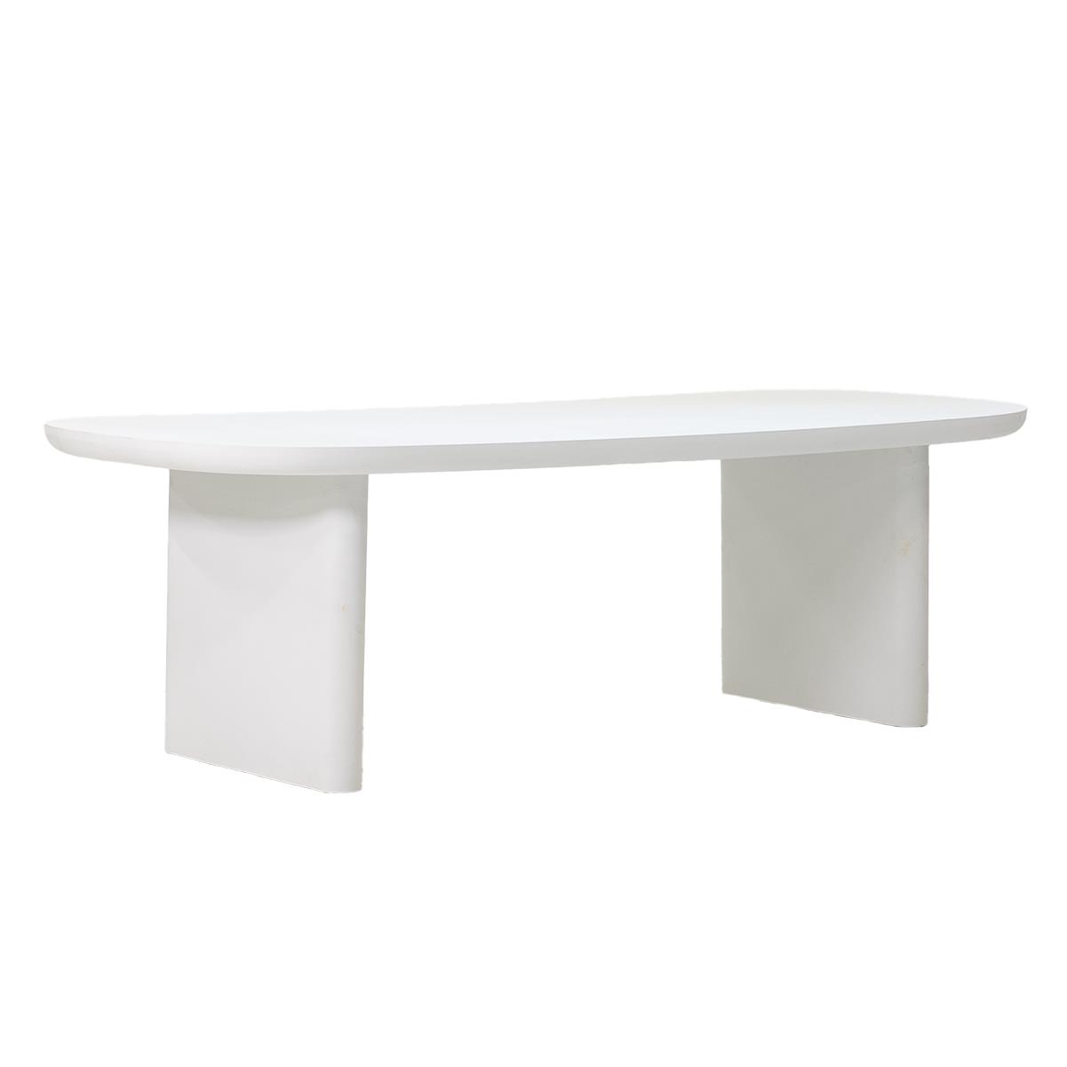 Giga Meubel - Eettafel Deens Ovaal 200cm - Wit Betonlook - Maya