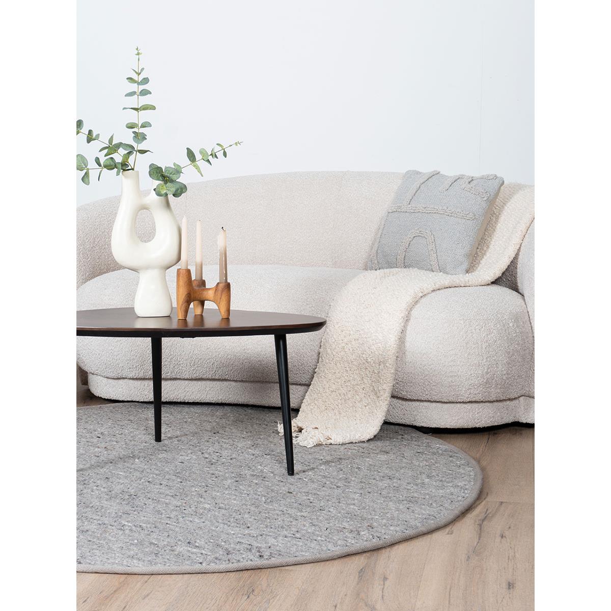 Veer Carpets - Vloerkleed Scott Taupe Rond ø200 cm
