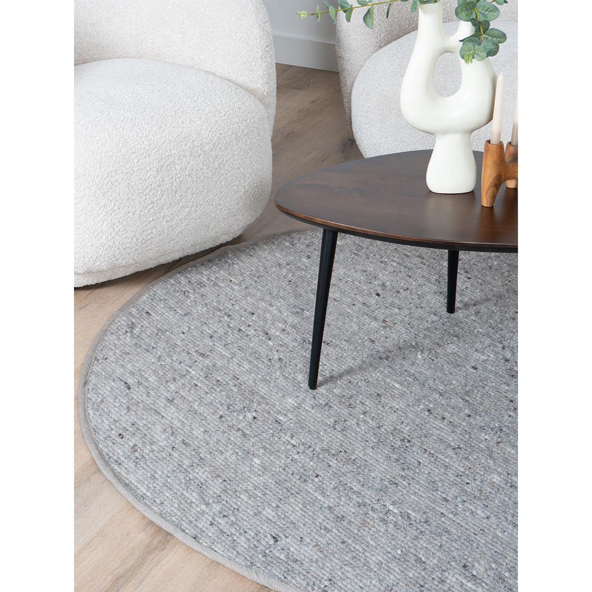 Veer Carpets - Vloerkleed Scott Taupe Rond ø200 cm