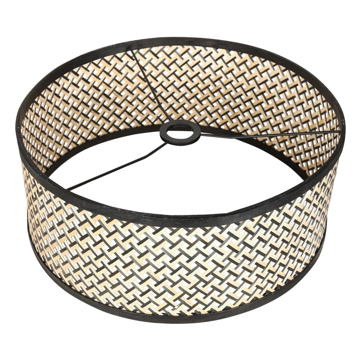 Steinhauer - kap - Shade - zwart - bamboe hout - Ø 50cm - E27 - K1066BS