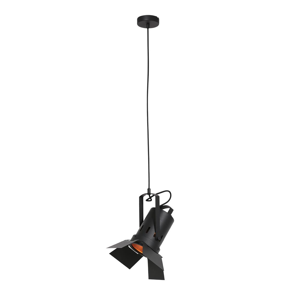 Mexlite - hanglamp - Carree - zwart - metaal - E27 - 3379ZW