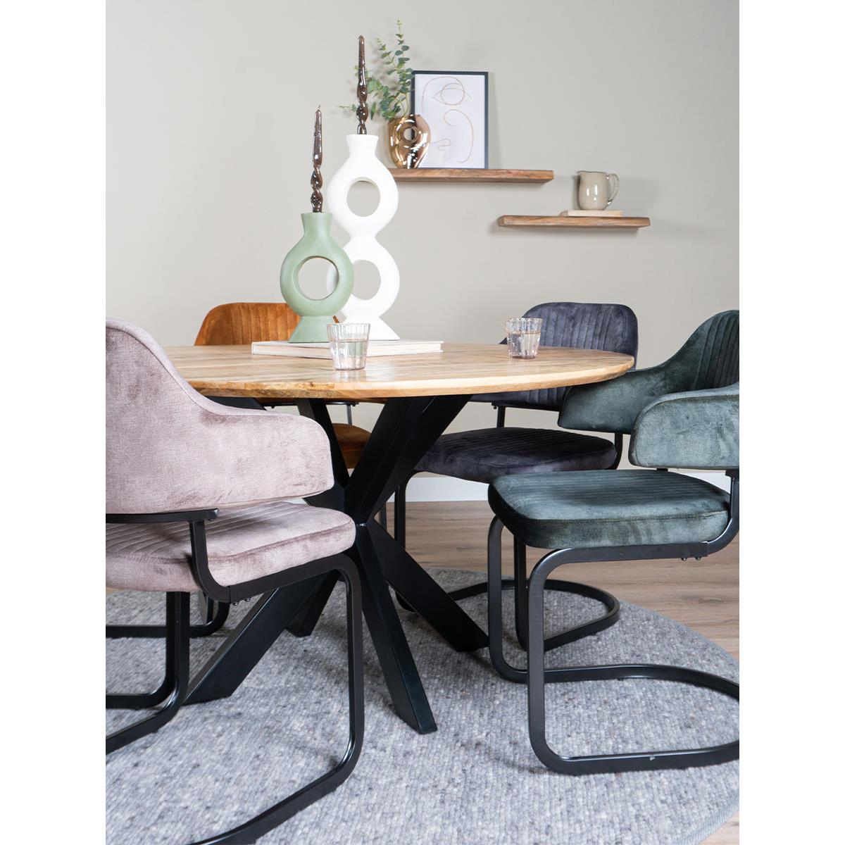 Home67 - Eetkamerstoel Fox Taupe 08 - Vintage Velvet