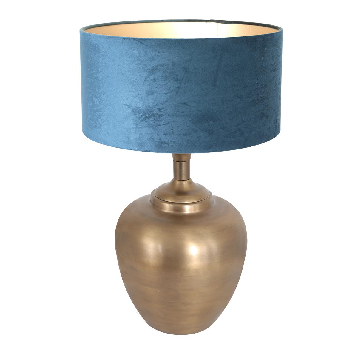Steinhauer - tafellamp - Brass - brons - metaal velours stof - Ø 40cm - E27 - 7204BR