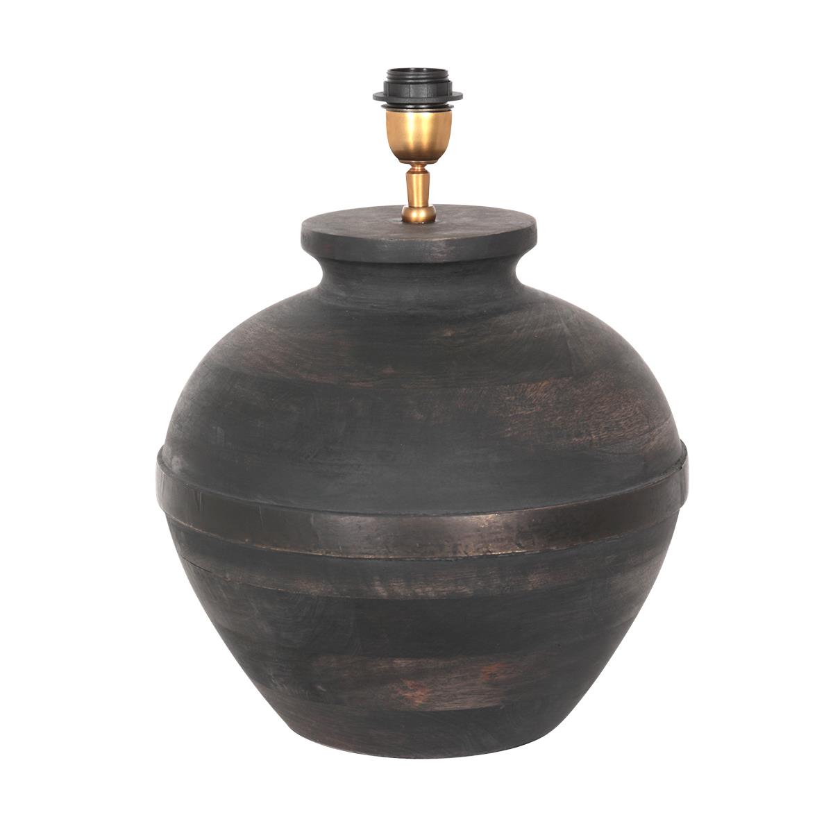 Anne Lighting - tafellamp - Lyons - zwart - hout - Ø 35cm - E27 - 3465ZW
