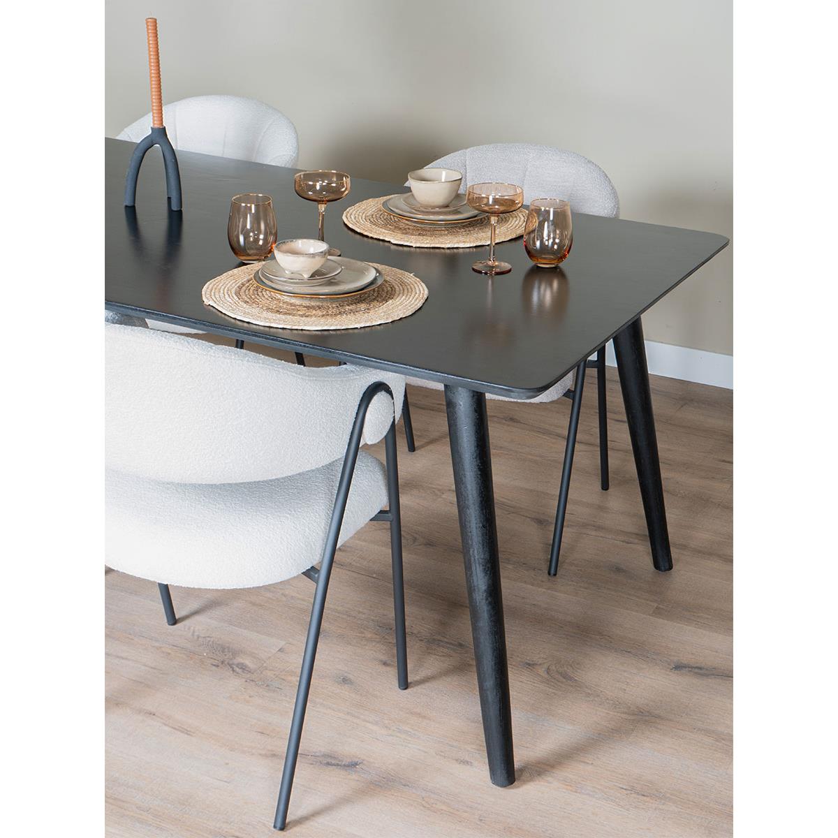Home67 - Eettafel James Zwart 200 x 100 cm