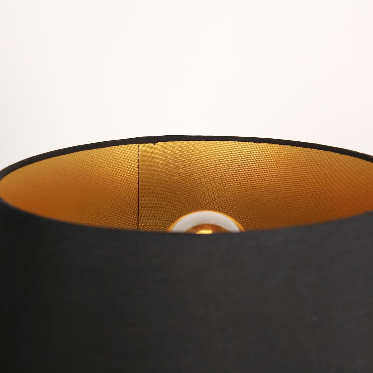Mexlite Vloerlamp Bella Zwart Lampenkap Ø 30cm Zwart E27 Fitting