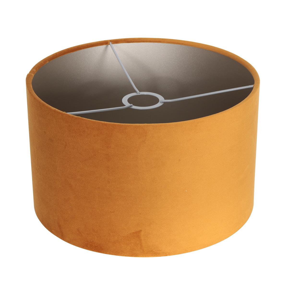 Mexlite Vloerlamp Bella Zwart Lampenkap Ø 30cm Geel E27 Fitting 3887ZW