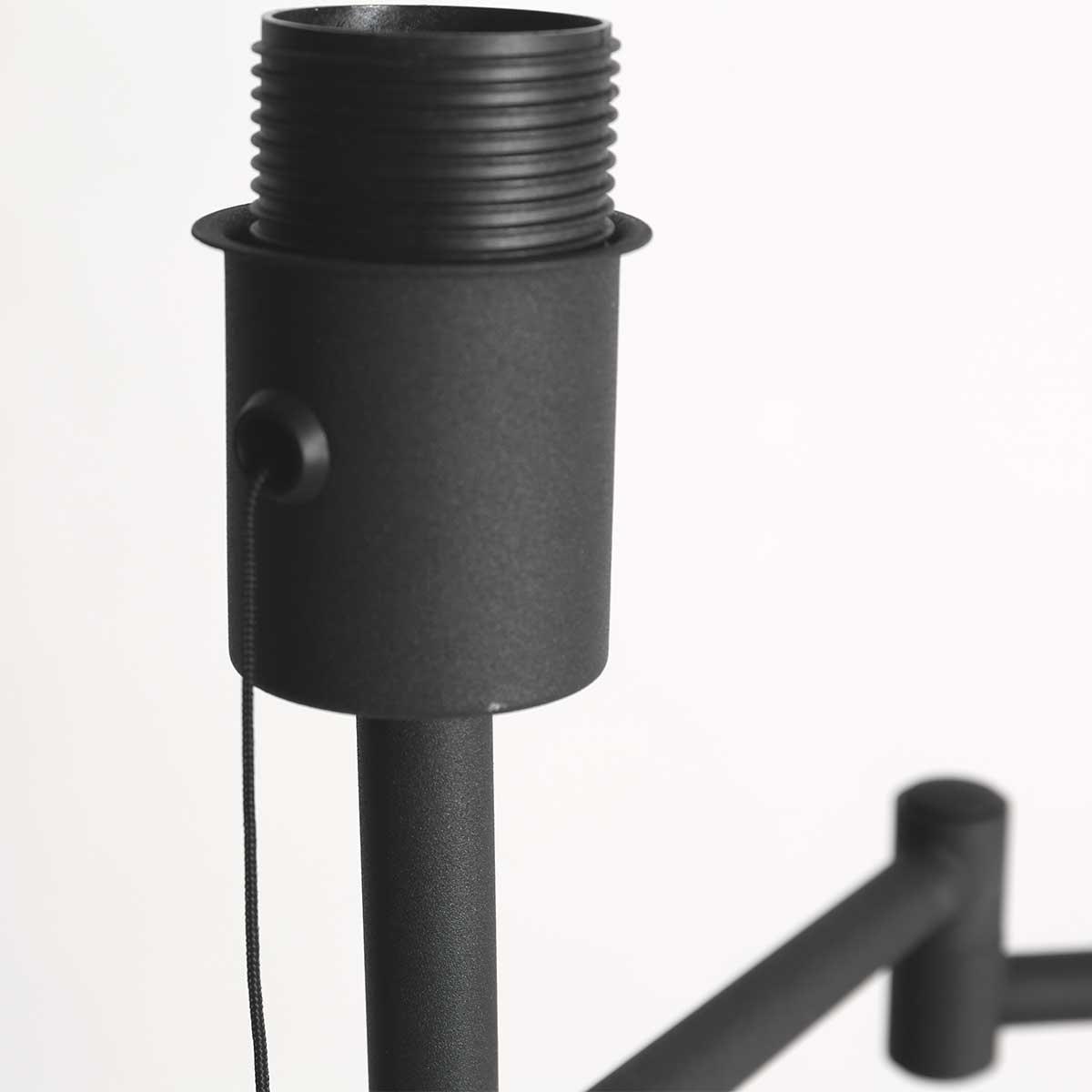 Mexlite Vloerlamp Bella Zwart Lampenkap Ø 30cm Grijs E27 Fitting