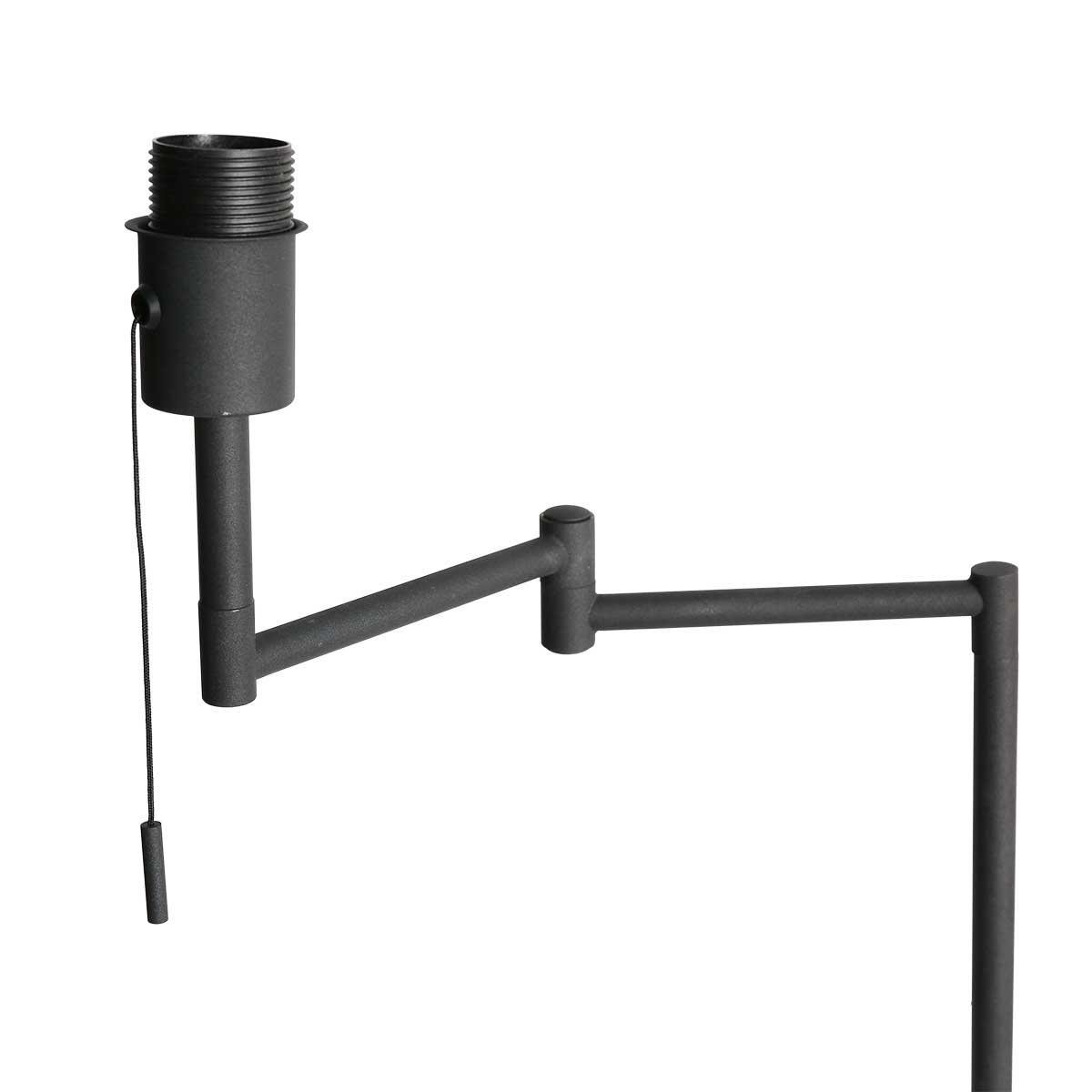 Mexlite Vloerlamp Bella Zwart Lampenkap Ø 30cm Grijs E27 Fitting