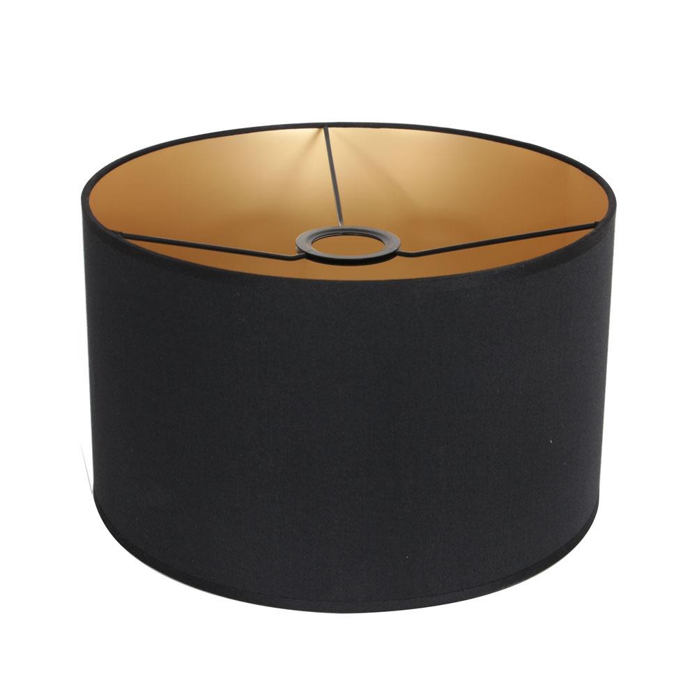 Mexlite Vloerlamp Bella Brons Lampenkap Ø 30cm Zwart - Goud E27