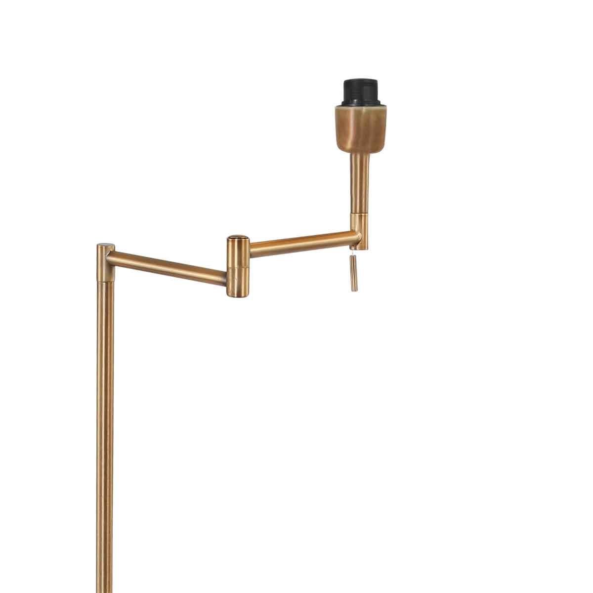Mexlite Vloerlamp Bella Brons Lampenkap Ø 30cm Zwart - Goud E27