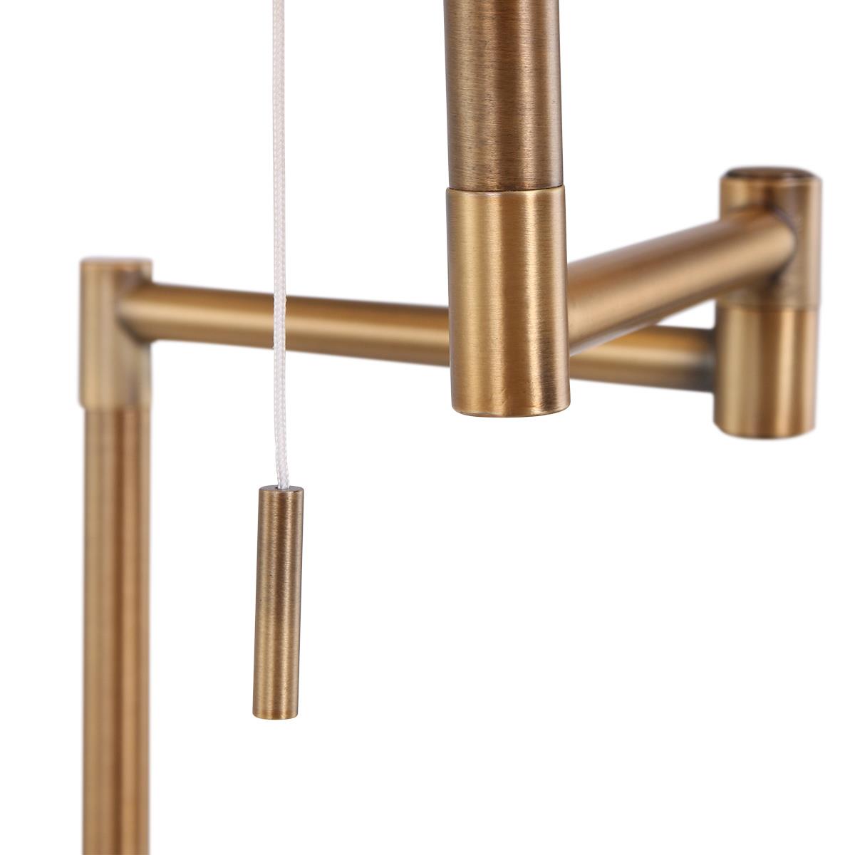 Mexlite Vloerlamp Bella Brons Lampenkap Ø 30cm Zwart - Goud E27