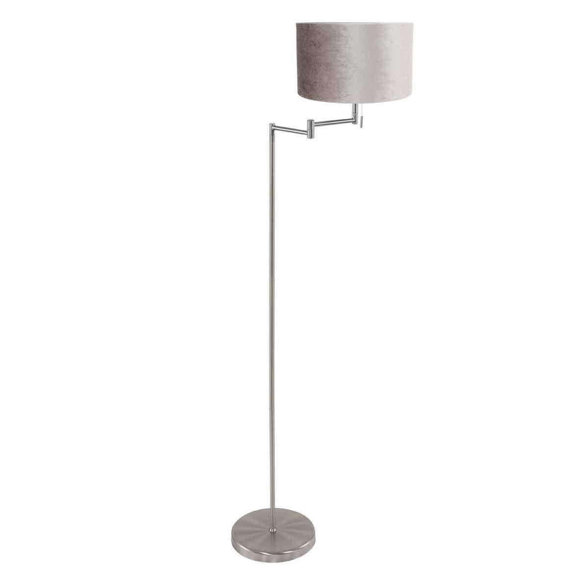 Mexlite Vloerlamp Bella Staal Lampenkap Ø 30cm Zink - Taupe E27