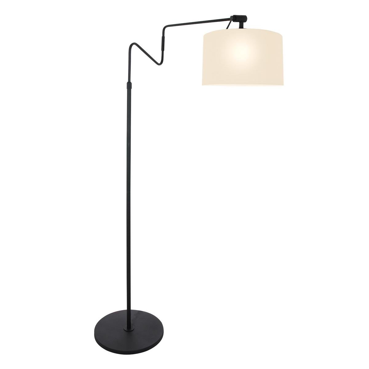 Steinhauer - vloerlamp - Linstrom - zwart - linnen metaal - Ø 70cm - E27 - 3728ZW