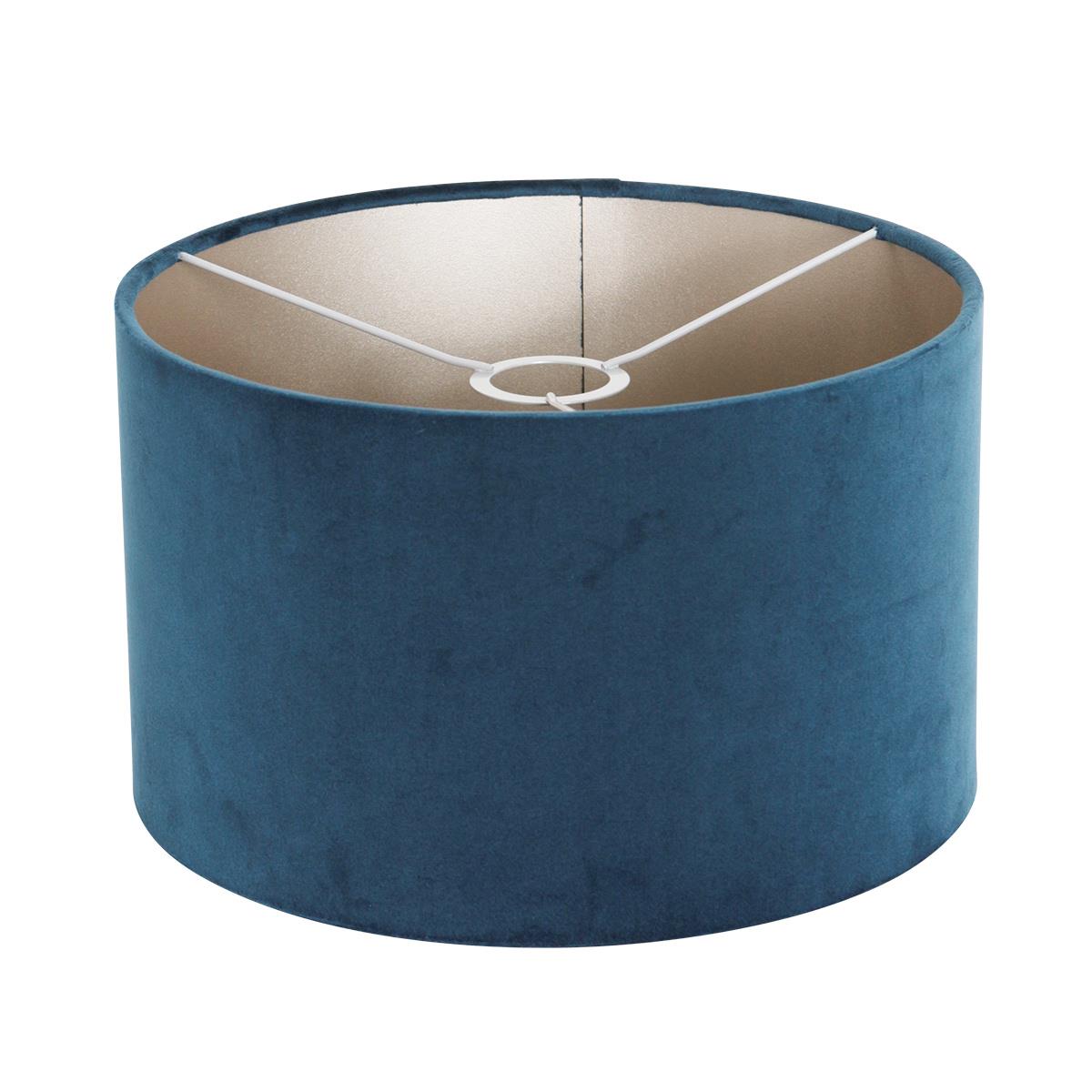 Mexlite Vloerlamp Bella Zwart Lampenkap Ø 30cm Blauw E27 Fitting