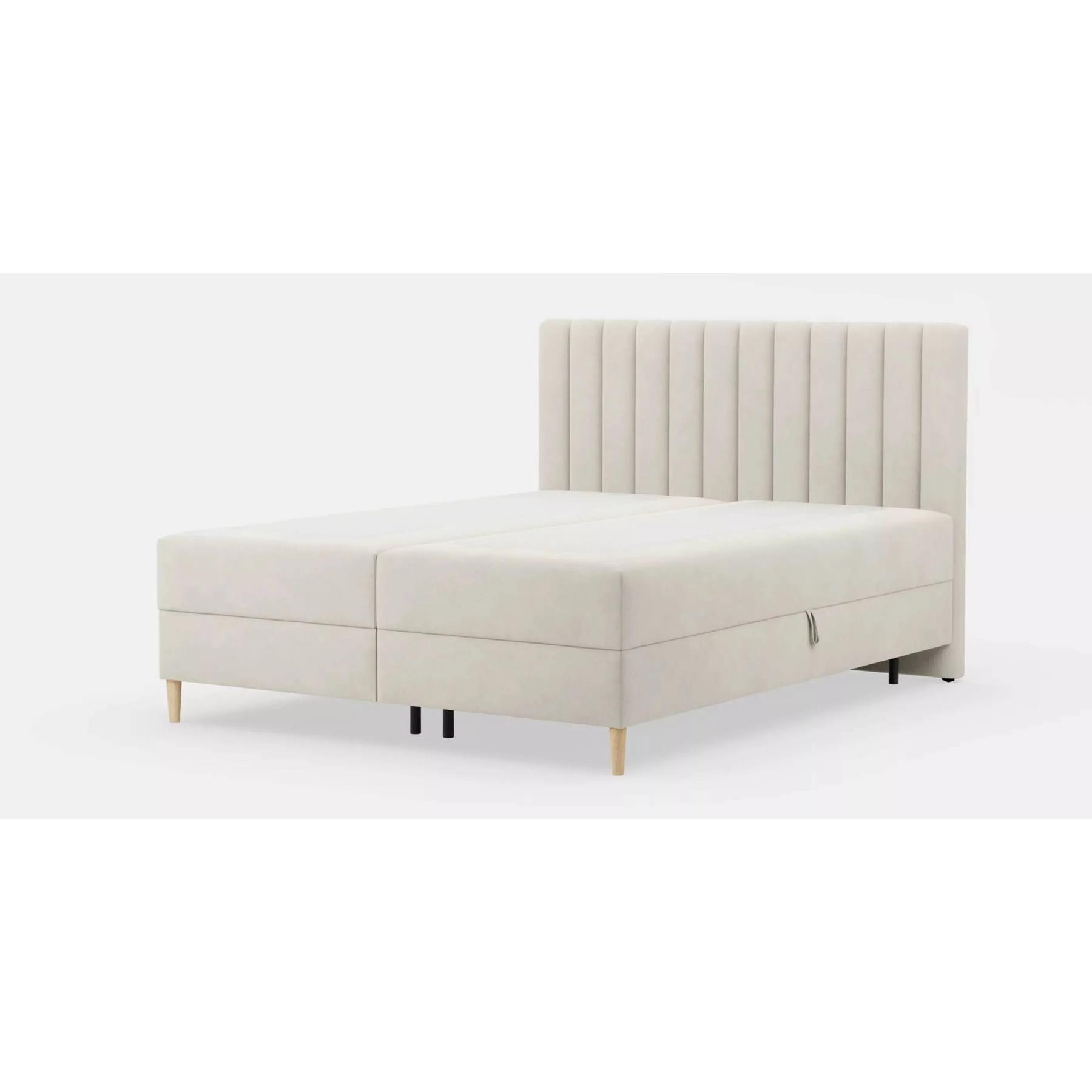 by fonQ Pazara Boxspring met Opbergruimte 160 x 200 cm - Crème / Naturel