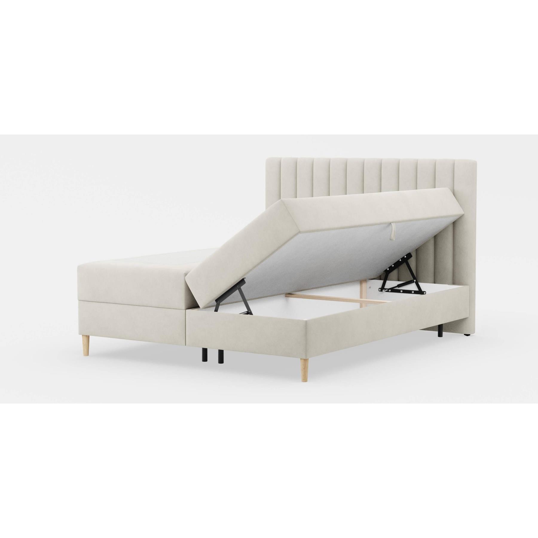 by fonQ Pazara Boxspring met Opbergruimte 180 x 200 cm - Crème / Zwart