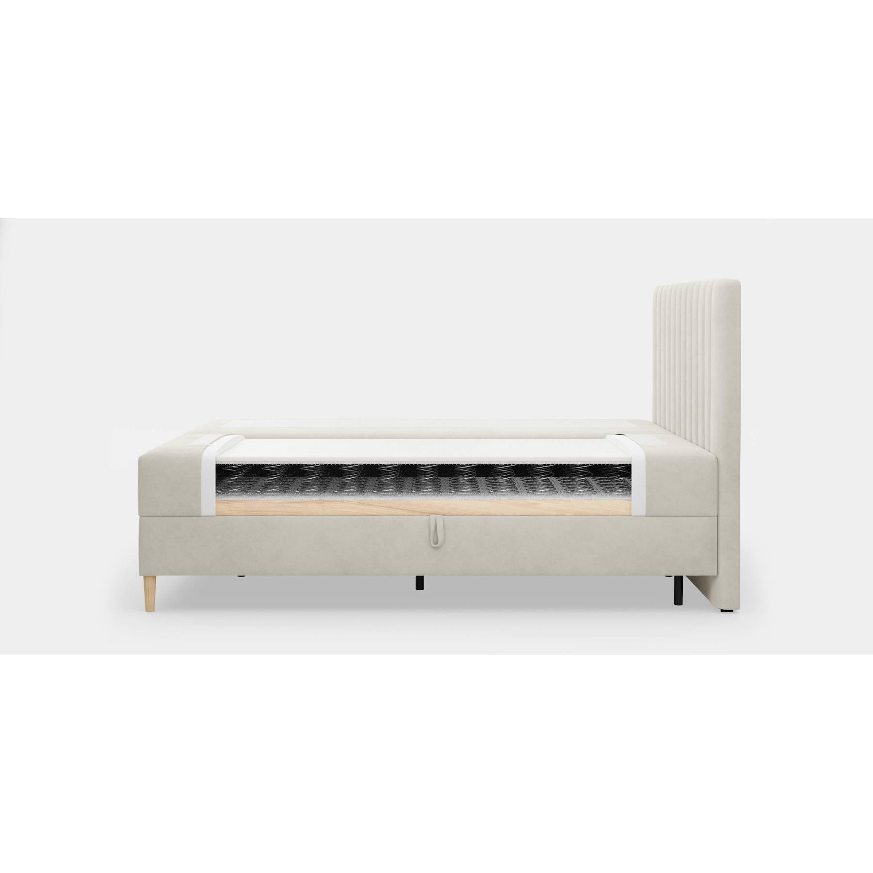 by fonQ Pazara Boxspring met Opbergruimte 180 x 200 cm - Crème / Zwart