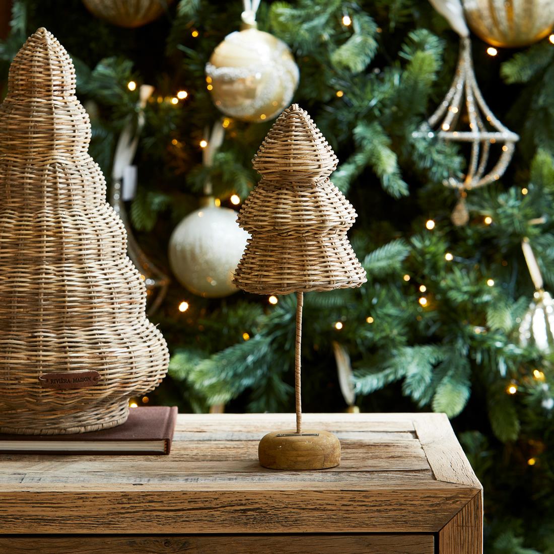 Riviera Maison Kerstboom Naturel - Lovely Christmas - Teakhout, Rattan