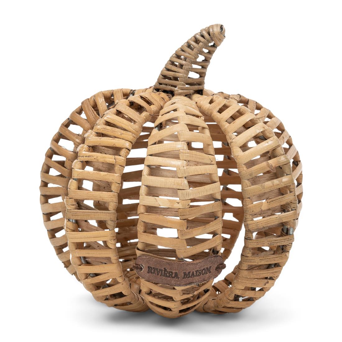 Riviera Maison Beeldjes Decoratie - Pumpkin - Rattan (ØxH) 18x18