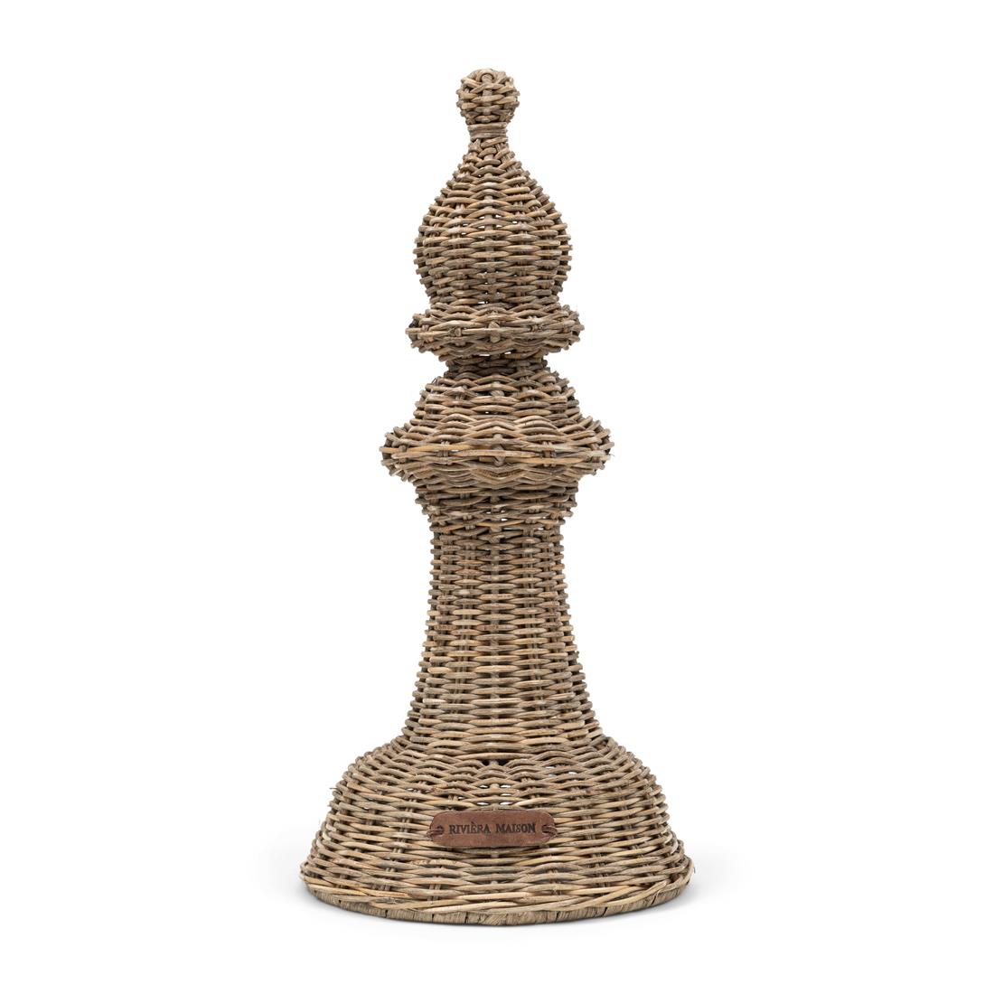 Riviera Maison Beeldjes Decoratie Naturel - Chess Bishop - Rattan