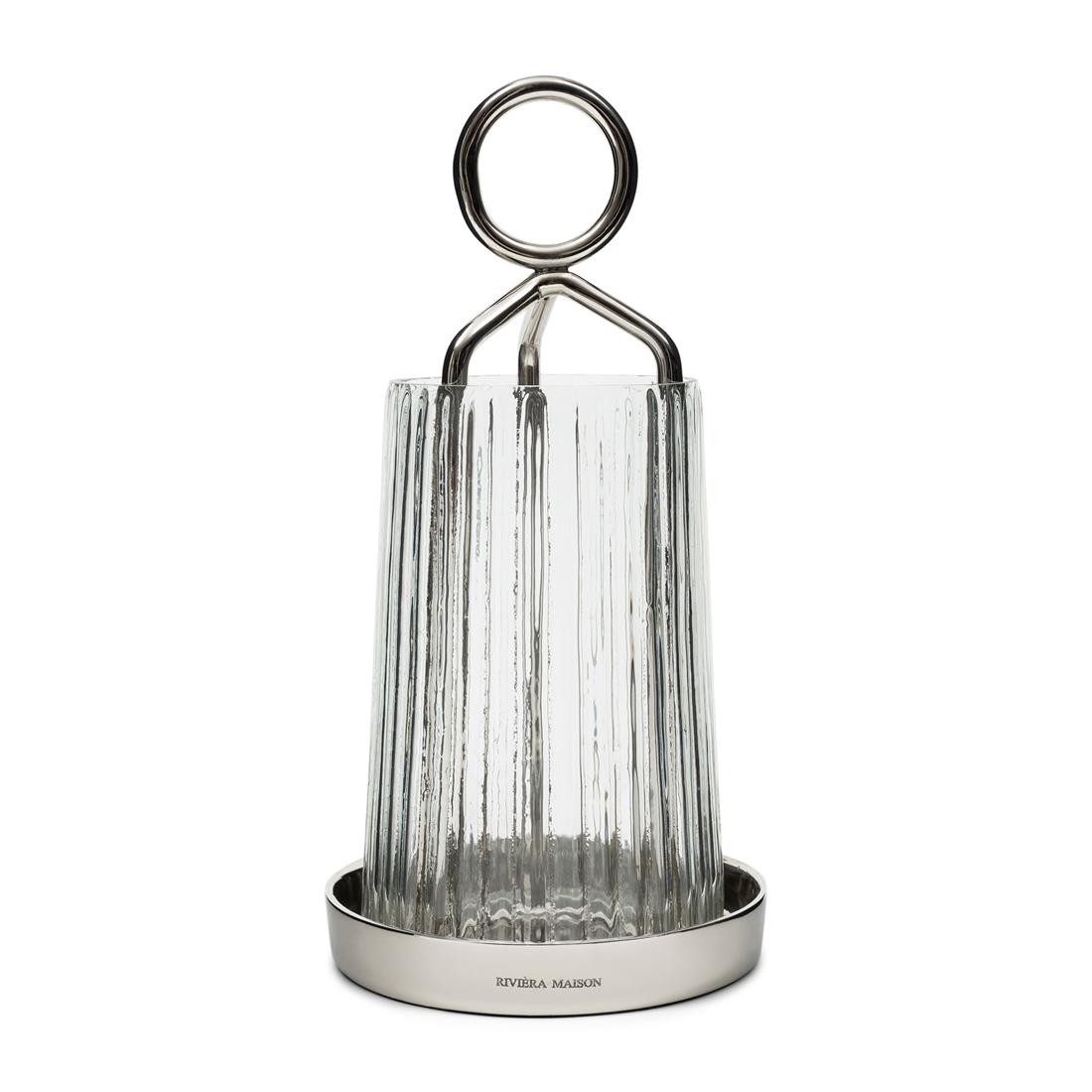 Riviera Maison Windlicht Zilver - Milazzo - Aluminium, Glas