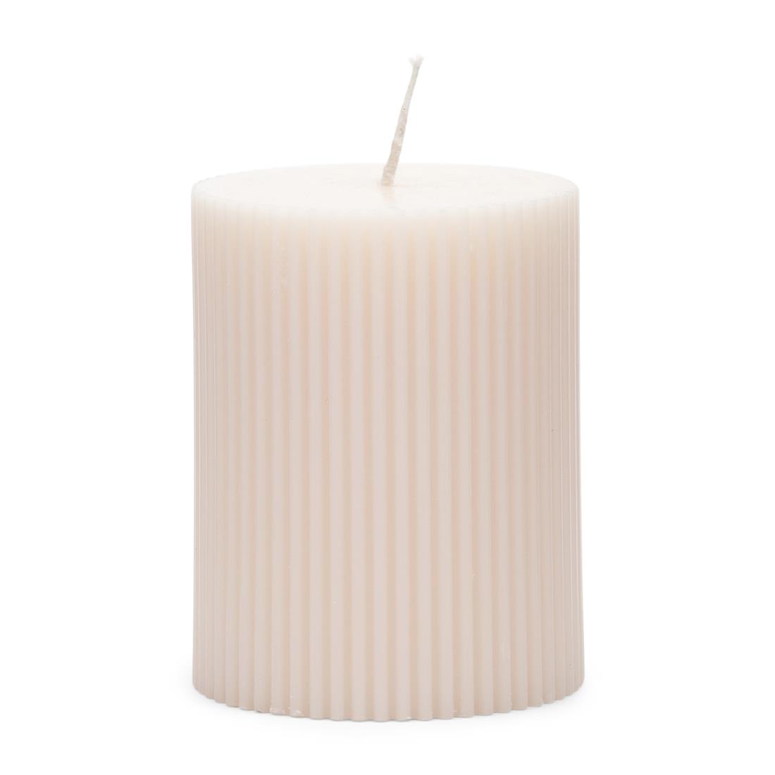 Riviera Maison Stompkaars Wit - Fine Rib Pillar - Paraffine