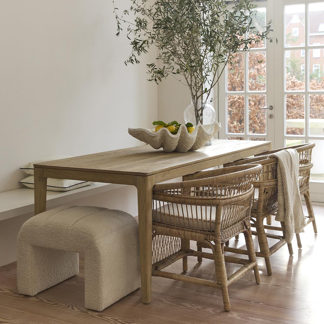 Rivièra Maison - Eettafel Imola in Gerecycled Eikenhout, Afmetingen 220x90 cm