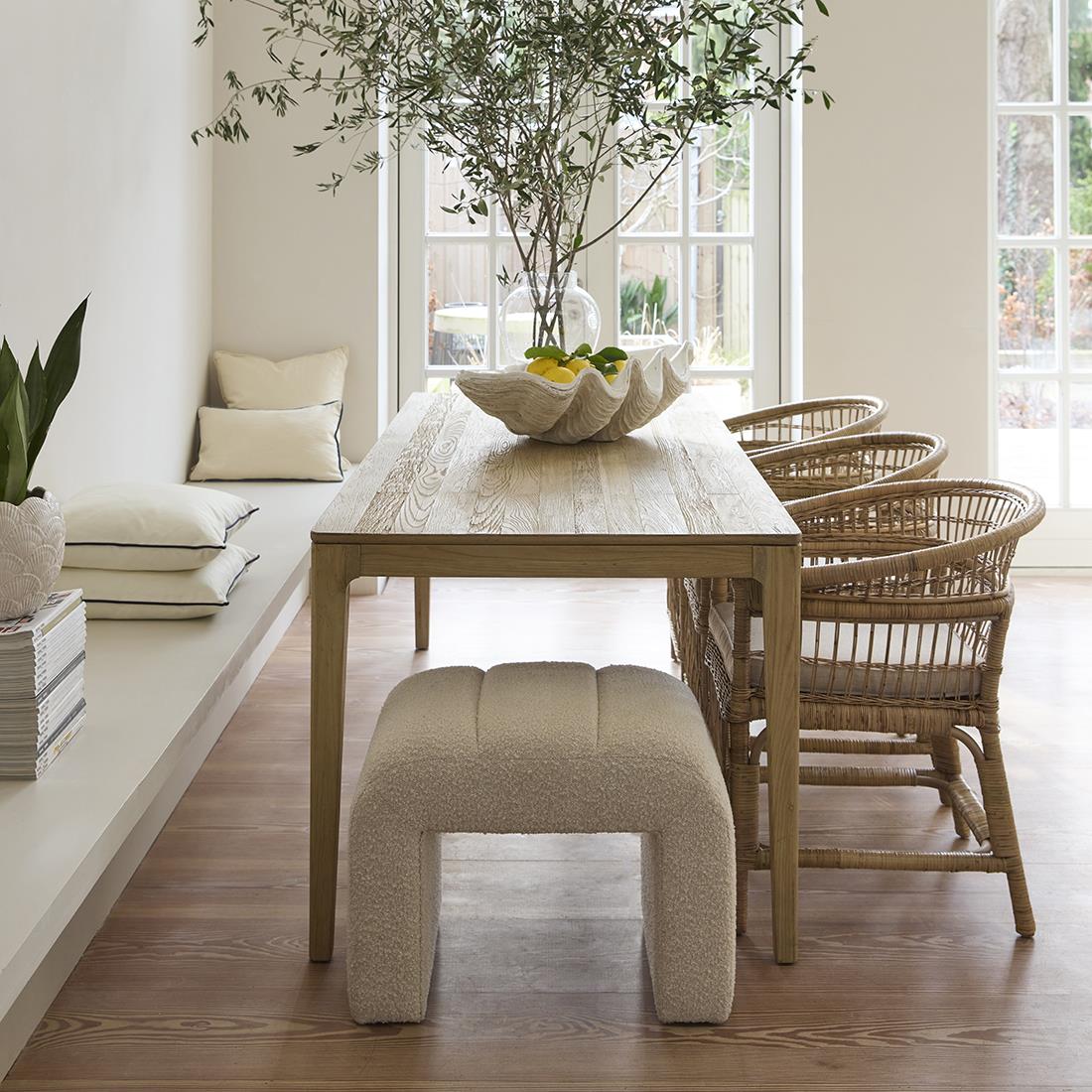 Rivièra Maison - Eettafel Imola in Gerecycled Eikenhout, Afmetingen 220x90 cm