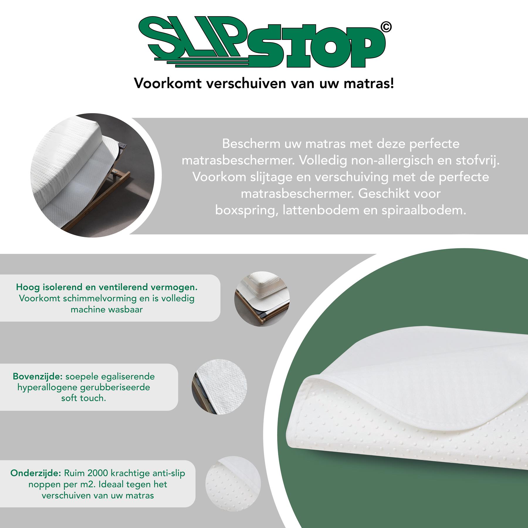 SlipStop - Noppen Matrasbeschermer - 180x200cm