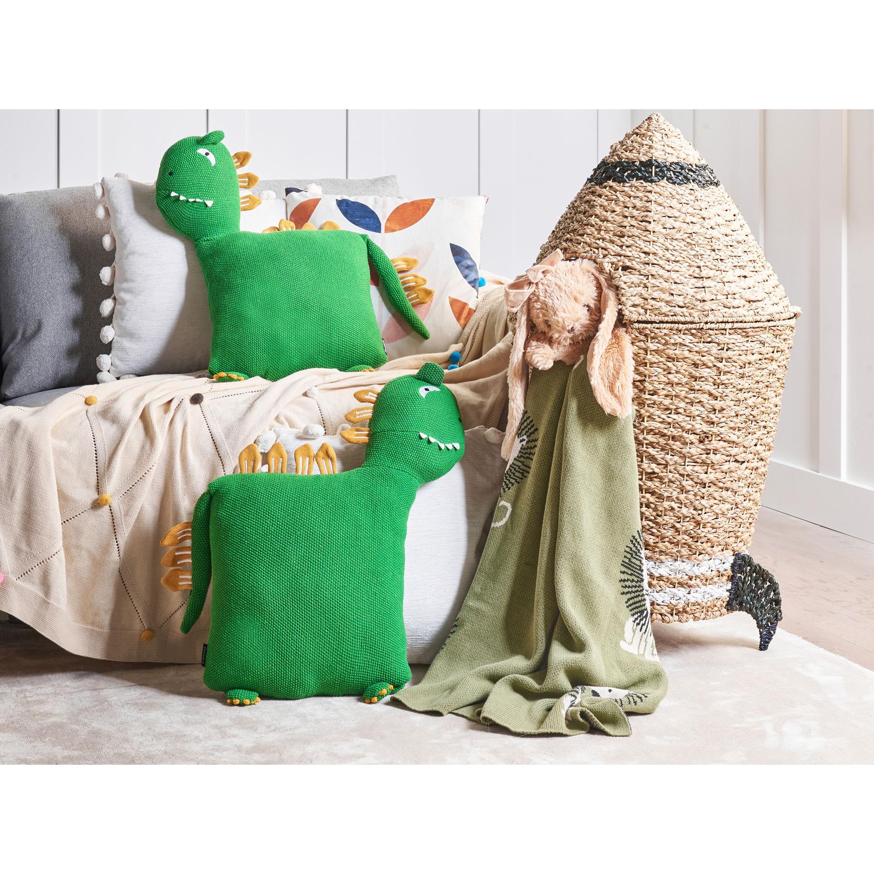 Beliani - DINO - Sierkussen set van 2 - Groen - 45 x 45 cm - Katoen