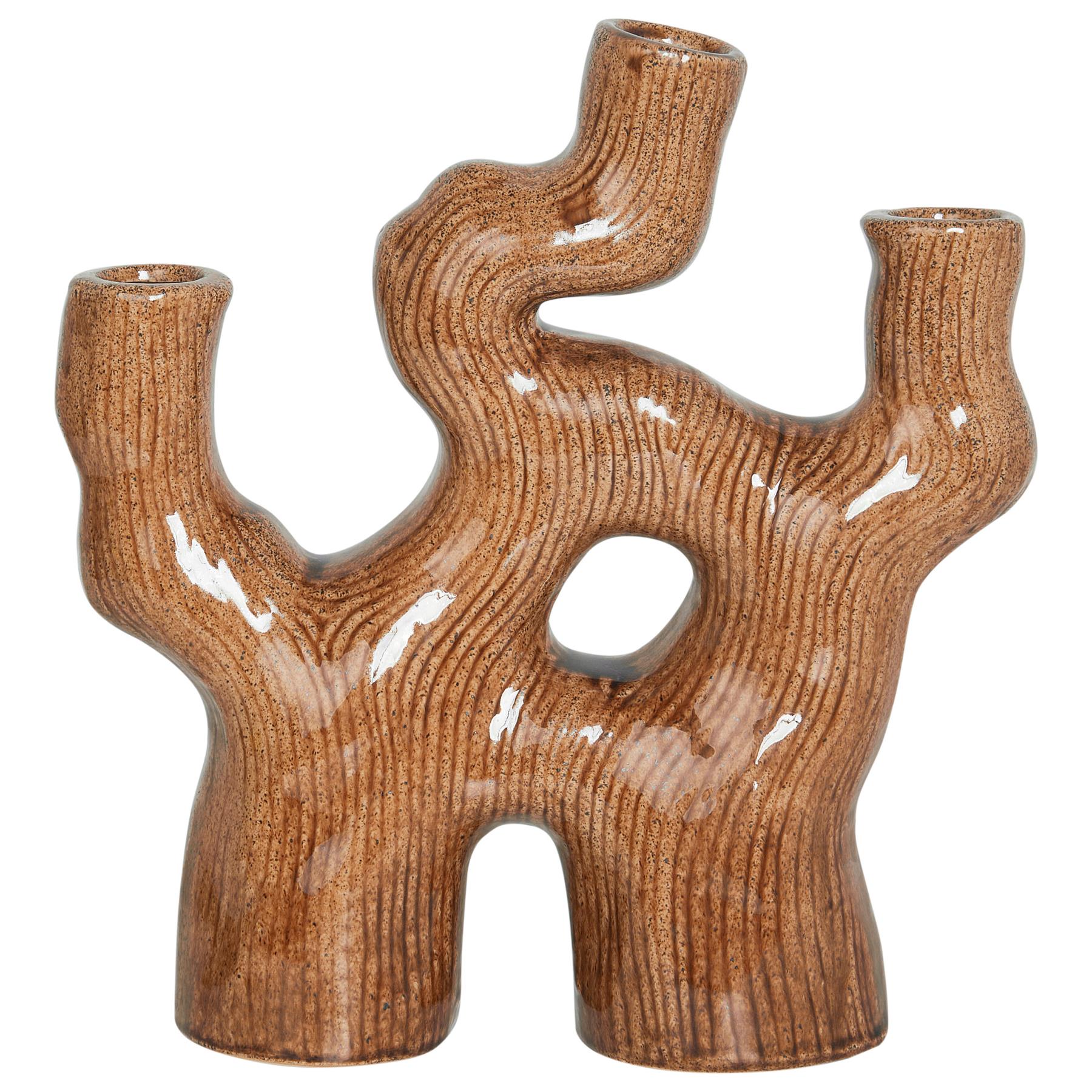 Beliani - BARBUS - Bloemenvaas - Bruin - 31 cm - Steengoed