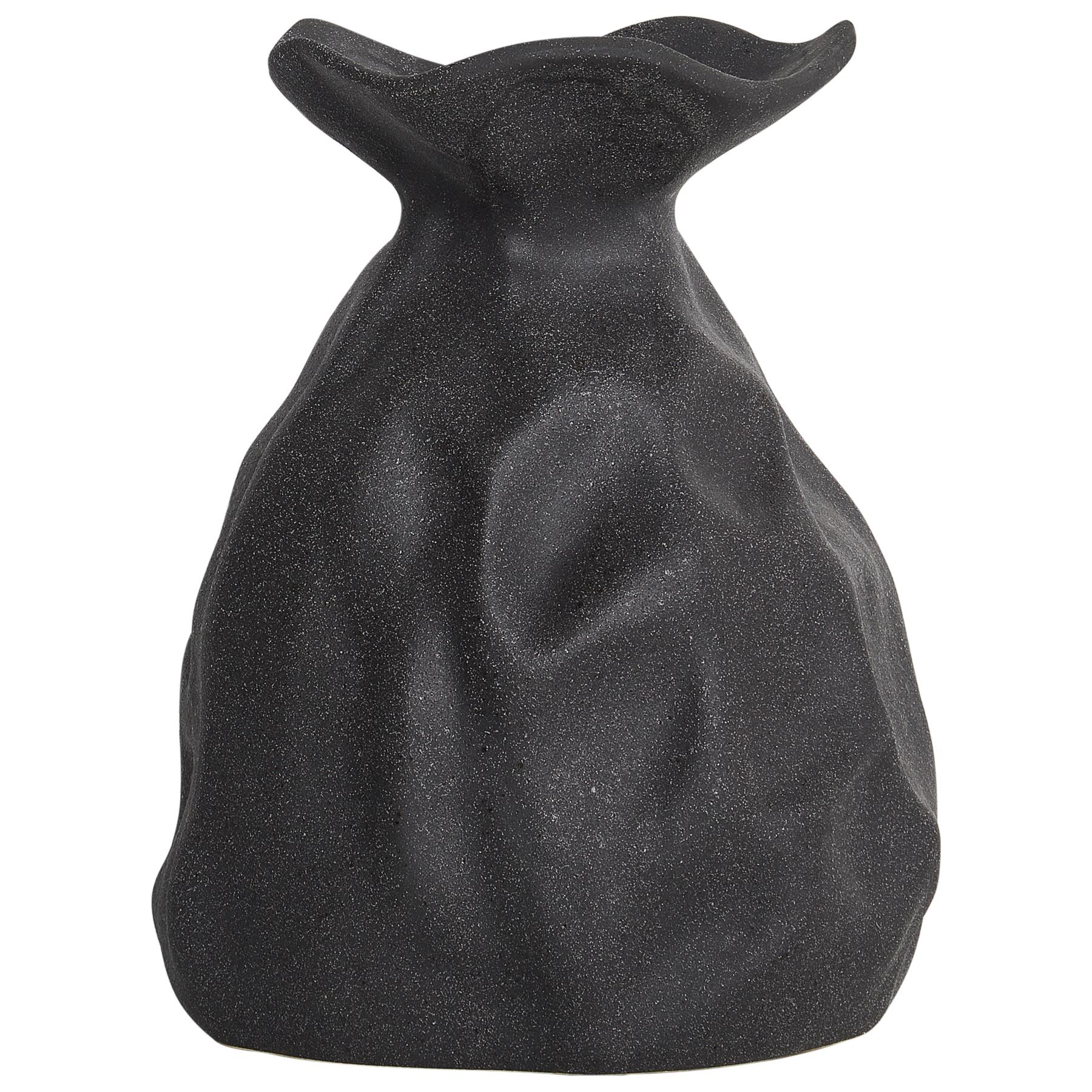 Beliani - COONTAIL - Bloemenvaas - Zwart - 31 cm - Steengoed