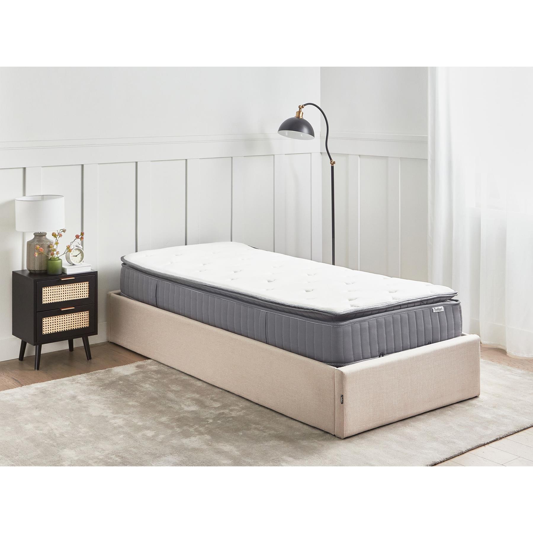 Beliani-PLEASANT-Pocketveringmatras hard-Wit-90 x 200 cm-Traagschuim