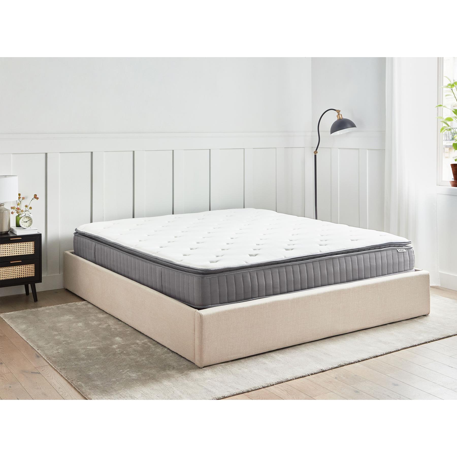 Beliani-PLEASANT-Pocketveringmatras hard-Wit-180 x 200 cm-Traagschuim