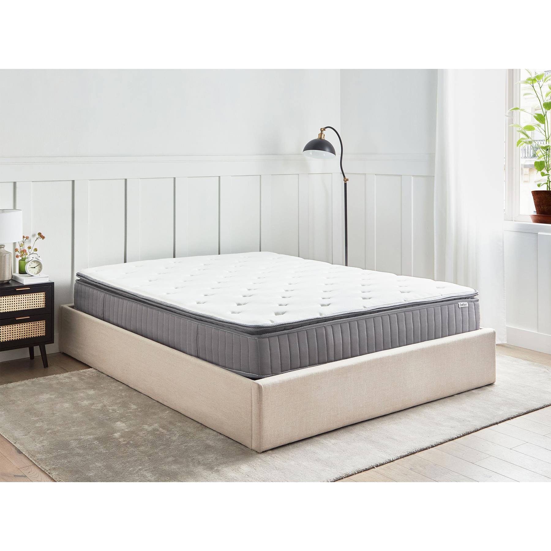 Beliani-PLEASANT-Pocketveringmatras hard-Wit-160 x 200 cm-Traagschuim
