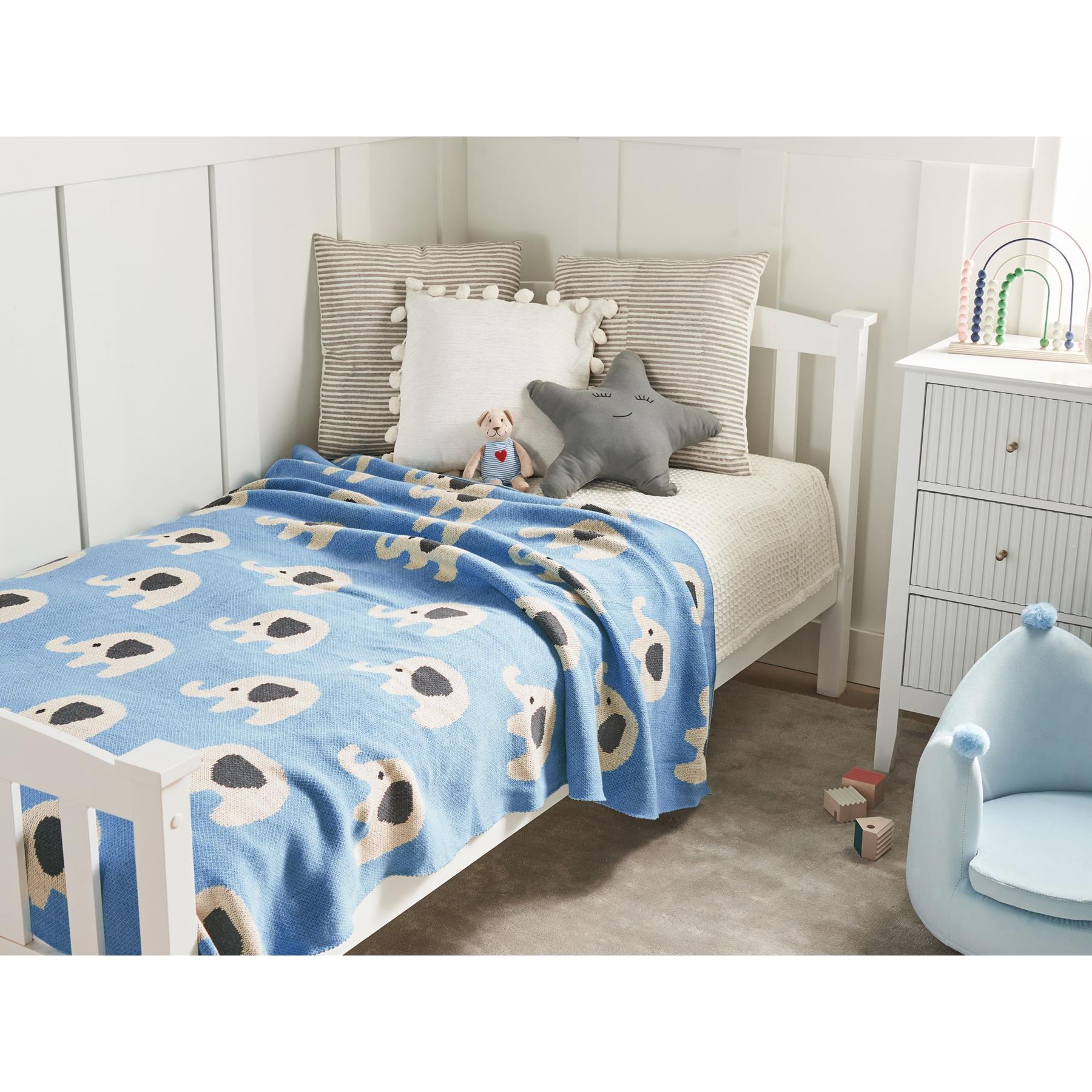 Beliani - HILKOT - Kinderdeken - Blauw - 130 x 170 cm - Katoen