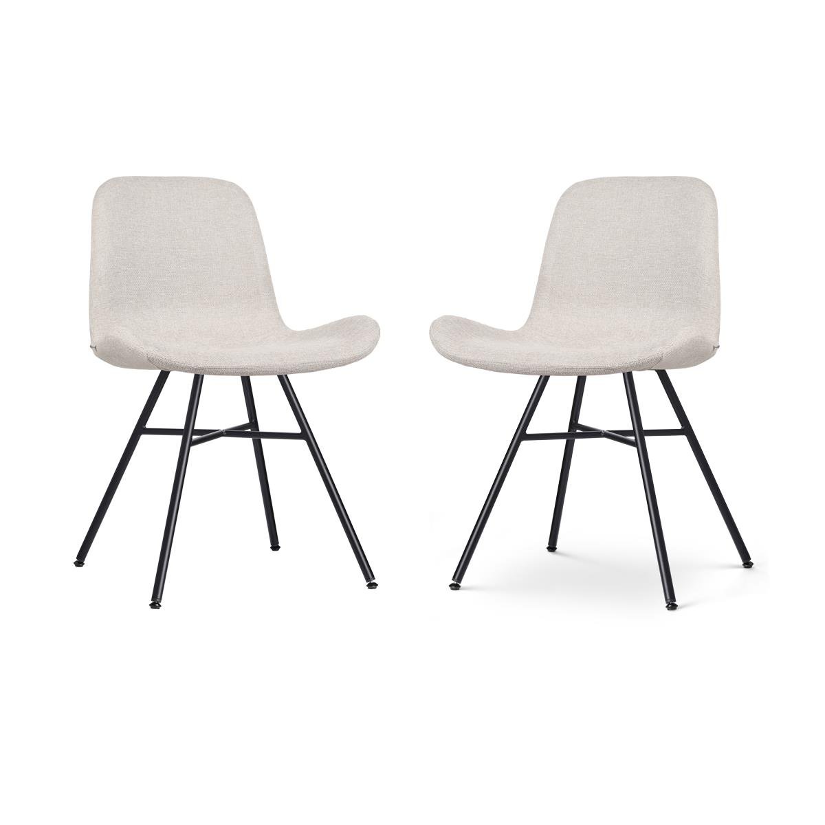 Nolon Noa-Fé Eetkamerstoelen Set van 2 - Beige - Zwarte Poten
