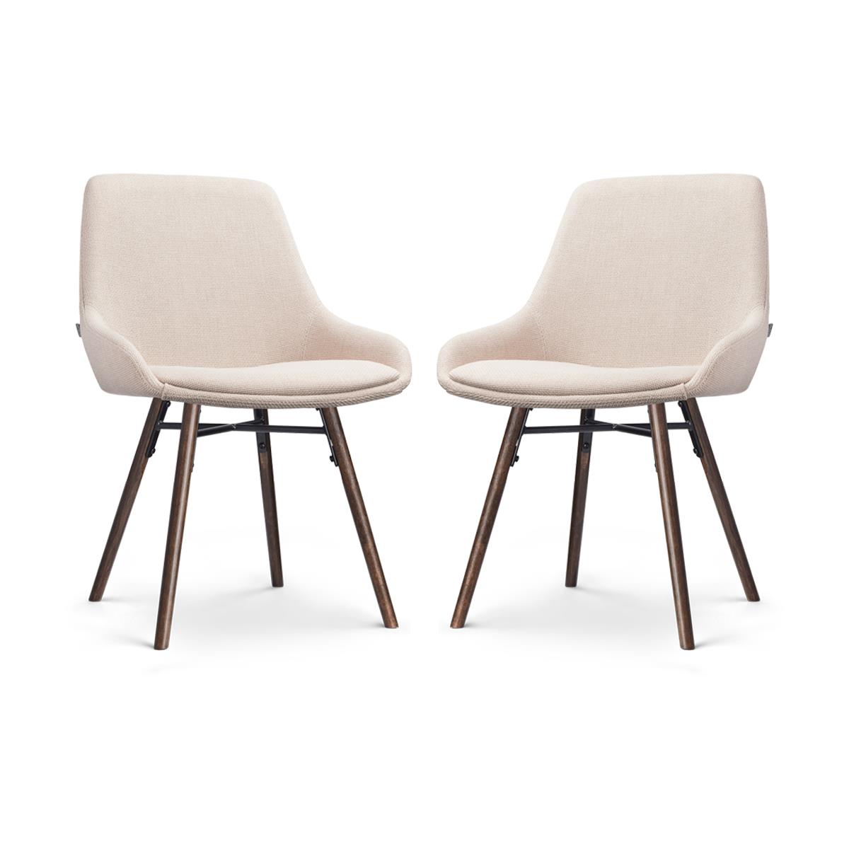 Nolon Nena-Isa Eetkamerstoelen Set van 2 - Beige - Walnoot